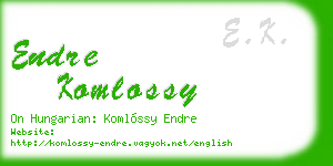 endre komlossy business card
