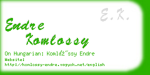 endre komlossy business card